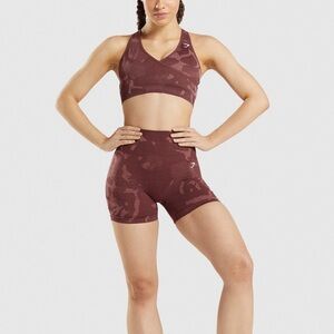 Gymshark Adapt Camo Seamless Shorts - Savanna | Cherry Brown